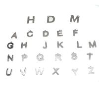 Colgantes de letras de acero inoxidable, Carta del alfabeto, color original, 17x10x1mm, Vendido por UD