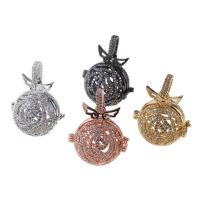 Pregnant Ball Locket Pendant Brass plated micro pave cubic zirconia & for woman & hollow nickel lead & cadmium free Sold By PC