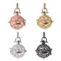 Pregnant Ball Locket Pendant Brass Heart plated micro pave cubic zirconia & for woman & hollow nickel lead & cadmium free Sold By PC