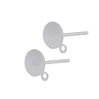 925 Sterling Silver Earring Post, Round, platinum plated, DIY & different size for choice, Sold By Pair