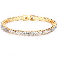 Cubic Zirconia Micro Pave Brass Bracelet micro pave cubic zirconia & for woman mixed colors 5mm Length 17 cm Sold By PC