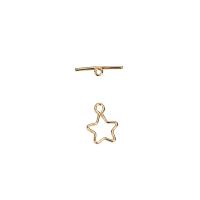 925 Sterling Silver Toggle Clasp Star plated DIY & hollow 1.9mm 1.2mm Sold By Set