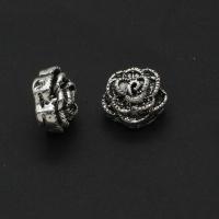 Perles fleurs en alliage de zinc, Rose, aucun trou, couleur originale, 12mm, Environ 500PC/sac, Vendu par sac