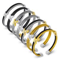 Stainless Steel Cuff Bangle plated fashion jewelry & woven pattern & for man nickel lead & cadmium free Sold By PC