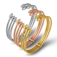 Stainless Steel Cuff Bangle plated three pieces & fashion jewelry Sold By Set