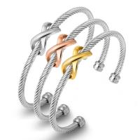 Stainless Steel Cuff Bangle, forgyldt, tre stykker & mode smykker, Solgt af sæt
