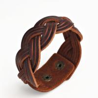 PU Leather Cord Bracelets with Zinc Alloy Unisex mixed colors Length 21 cm Sold By PC