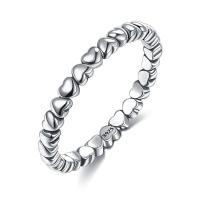 Sterling zilver ringen, 925 sterling zilver, antiek zilver plated, met hart patroon & verschillende grootte voor keus & voor vrouw, Maat:6-9, Verkocht door PC