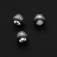 Zinc Alloy Large Hole Bead Round original color 7mm Approx Sold By Bag