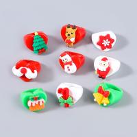 Christmas Finger Ring Resin Christmas Design & three pieces & for woman Sold By Set