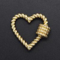 Brass Screw Carabiner Lock Charms Heart plated DIY golden Sold By PC