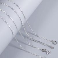 925 Sterling Silver Necklace Chain, platinum plated, different length for choice & oval chain & for man, 1.20mm, Sold By Strand