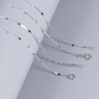 925 Sterling Silver Necklace Chain platinum plated & Unisex & twist oval chain 1.80mm Sold By Strand