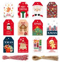 Paper Label Tag Rectangle printing Christmas Design Sold By Lot