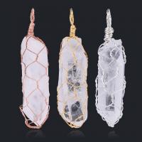 Quartz Gemstone Pendants Zinc Alloy with Clear Quartz plated for woman nickel lead & cadmium free Sold By PC
