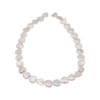 Reborn Cultured Freshwater Pearl Beads, Pérolas de água doce, Coração, DIY, branco, 13-14mm, vendido para 39 cm Strand