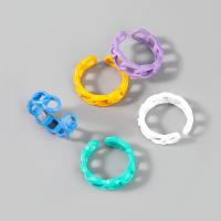 aleación de zinc Anillo de dedo Cuff, Joyería & para mujer & esmalte, más colores para la opción, Vendido por UD