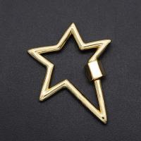 Brass Screw Carabiner Lock Charms Star plated DIY golden Sold By PC