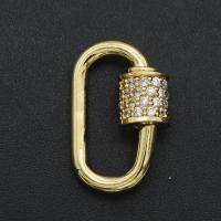 Brass Screw Carabiner Lock Charms plated DIY & micro pave cubic zirconia Sold By PC