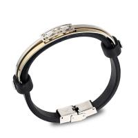 Leather Cord Bracelet Zinc Alloy with Leather printing Unisex Length 22 cm Sold By PC