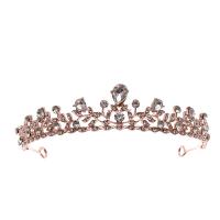 Bridal Tiaras Zinc Alloy Crown plated for woman & with rhinestone Sold By PC