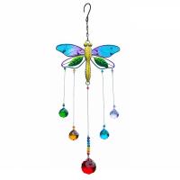 Hanging Ornaments Glass Dragonfly faceted multi-colored Sold By PC