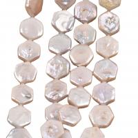 Reborn odlad sötvattenspärla pärlor, Freshwater Pearl, Hexagon, DIY, vit, Såld Per 36-38 cm Strand