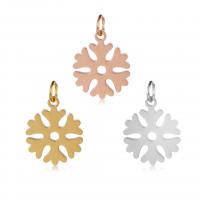Stainless Steel Pendants 304 Stainless Steel Snowflake plated DIY Sold By Bag