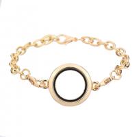 Floating Locket Bracelet Zinc Alloy with Glass Round plated for woman Length 23 cm Sold By PC