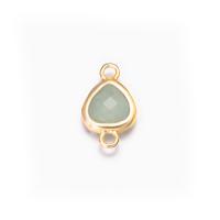 Brass Jewelry Connector with Glass Teardrop gold color plated DIY & faceted nickel lead & cadmium free Sold By PC