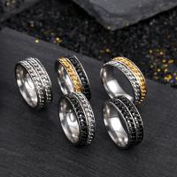 خاتم إصبع الفولاذ المقاوم للصدأ, للجنسين & حجم مختلفة للاختيار, المزيد من الألوان للاختيار, 8mm, تباع بواسطة PC