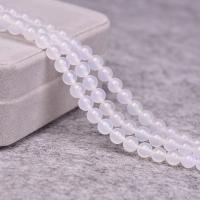 Natürliche weiße Achat Perlen, Weißer Achat, rund, poliert, verschiedene Größen vorhanden, verkauft von Strang