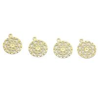 Brass Jewelry Pendants Round plated yellow Sold By Bag
