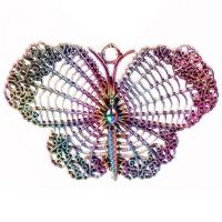 Pendentifs animaux en alliage de zinc, papillon, Placage, DIY, multicolore, 47x68x5mm, Longueur 45 cm, Vendu par PC