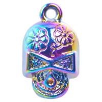 Zinc Alloy Skull Pendants colorful plated DIY & Halloween Jewelry Gift multi-colored Length 45 cm Sold By PC