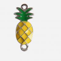 Zinc Alloy Connector Pineapple DIY & enamel mixed colors Sold By PC