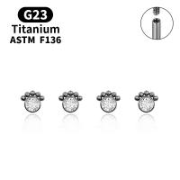Titanium Steel Nose Piercing Jewelry Geometrical Pattern Unisex & micro pave cubic zirconia original color Sold By PC