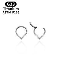 Titanium Steel Nose Piercing Jewelry Heart Unisex & with rhinestone original color Sold By PC