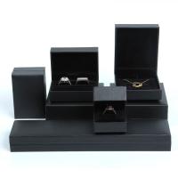 Jewelry Gift Box Leatherette Paper black Sold By PC