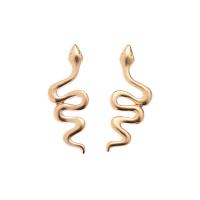 Zinc Alloy Stud Earring Snake gold color plated for woman Sold By Lot