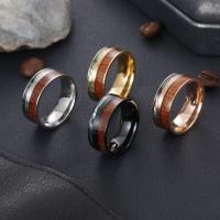 Titanium Steel Finger Ring plated Unisex & enamel 8mm Sold By PC
