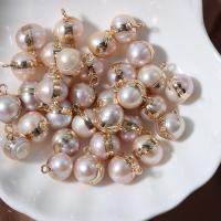 Colgantes de Perlas Freshwater, metal, con Perlas cultivadas de agua dulce, color mixto, 10x15mm, Vendido por UD