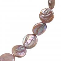 Pièce de culture des perles d'eau douce, perle d'eau douce cultivée, pièce de monnaie, DIY, violet, 16-17mm, 23PC/brin, Vendu par 38 cm brin