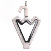 Floating Charms Pendant Zinc Alloy with Glass Umbrella plated DIY & with rhinestone Sold By PC