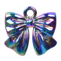 Zinc Alloy Bowknot pendentifs, alliage de zinc, Noeud papillon, Placage, DIY, multicolore, 16x17mm, Longueur 45 cm, Vendu par PC