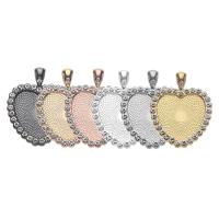 Zinc Alloy Pendant Cabochon Setting Heart plated with rhinestone 24mm Sold By Bag