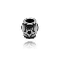 Stainless Steel Large Hole Beads fashion jewelry & with star pattern & blacken nickel lead & cadmium free Sold By PC