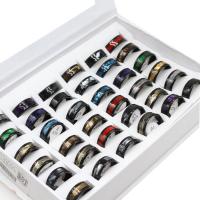 Stal nierdzewna Zestaw pierścień, Pierścień, dla obu płci, mieszane kolory, 8mm, 36komputery/Box, sprzedane przez Box