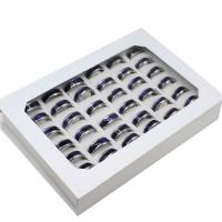 acciaio inox Set di anelli, anello dito, unisex, colori misti, 8mm, 36PC/scatola, Venduto da scatola