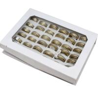 acciaio inox Set di anelli, anello dito, unisex, colori misti, 8mm, 36PC/scatola, Venduto da scatola